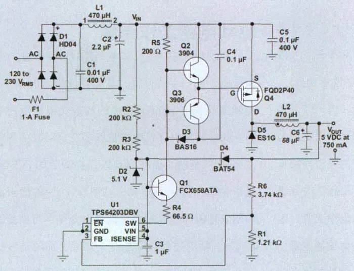 AC/DC降压转换器电路
